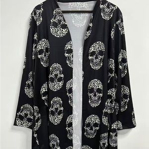 Gothic Skull Head Halloween Cardigan Size 14/16
